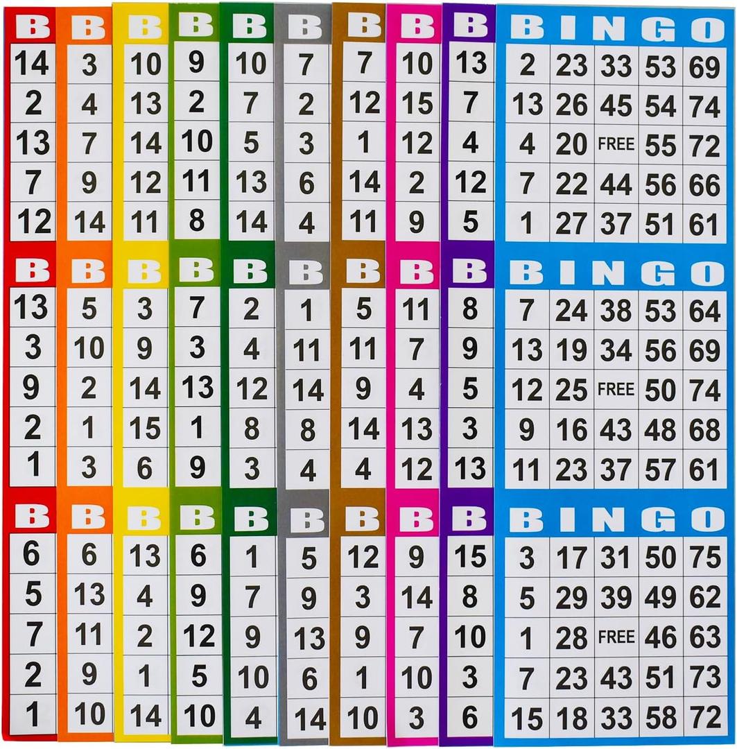SEETOOOGAMES Bingo Paper Game Cards - 3 Card - 100 Books of 10 Sheets