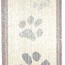 FlavorThings Wooden & Bamboo Bead Curtain, 6'6" Long x 35.5" Wide, 52 Strands for Room Dividers,Handmade Natural Wooden Boho Hippie Door Doorway Window Hanging Beads (Paw)