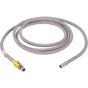 Eastman Ice Maker Connector, 1/4 Inch Compression, Flood Defender Auto Shutoff Valve, 10 Foot Flexible Braided Stainless Steel Hose, 98554