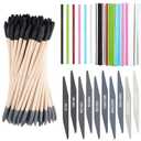 70 Pcs Sanding Sticks Set for Plastic Models Includes 30 Double-end Matchsticks, 10 Polishing Sticks & 30 Sanding Twigs DIY Model Building, 3D Printing, Jewelry Tools(Double Angle)