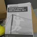 32ft Regulation Size Portable Outdoor Volleyball Net Set System for Backyard Beach with Height Adjustable Poles, PU Volleyball and Pump, Carry Bag, Boundary Line - Easy Set Up & Anti-Sagging