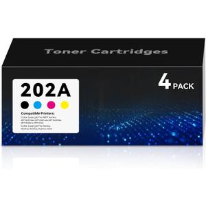 202A Toner Cartridges for Color Laser Jet Pro MFP M281fdw M281cdw M254dw Replacement for HP 202A 202X Toner Cartridge for Color Laser Jet Pro MFP M281fdw M281cdw M281fdn M281 M280nw M254dn M254nw, 4P (1Black+1Cyan+1Magenta+1Yellow)