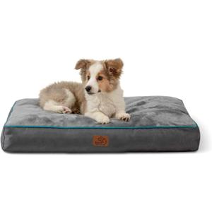 Bedsure Waterproof Dog Bed for Medium Dogs - 4 Inch Thicken Up to 45lbs Pet Mat Pillows with Removable Washable Cover, Grey (30.0"L x 20.0"W x 4.0"Th)