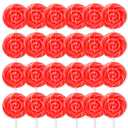 Red Swirl Lollipops, 24 Count Classic Hard Candy Suckers, Individually Wrapped Sweet Treats for Snacking, Parties, Buffets, and Everyday Enjoyment