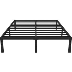 16 Inch Queen Bed Frame No Box Spring Required, Metal Platform Queen Size Bed Frames with 14 Inch Storage, 3,500 lbs Heavy Duty Steel Slats Support, Easy Assembly Mattress Foundation