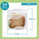 Home Logic Reusable Sandwich Bags  Leak Proof Food Storage for Snacks & More  24 Bags, 7 Inch Width