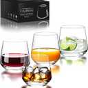 Stemless Wine Glasses Set of 4, 13.5oz, Crystal Clear Red White Wine Glasses for Daily Use, Lead-free, Dishwasher Safe, Glasses Drinking Set, Ideal for Home Bar, Parties & Gifts