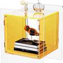 Acrylic Nightstand Colorful Bedside Table with Open Storage Shelf,Clear Side Table for Living Room (1, Yellow)