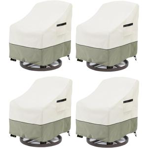 LSongSKY Patio Swivel Chair Cover 4 Pack,Waterproof Heavy Duty Outdoor Chair Covers,Outdoor Swivel Chair Cover for Patio Furniture Covers(30 W x 34 D x 36 H inches),Beige