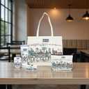 Cities Around the World Artwork Cosmetic Bag Series  Designed in USA, Travel Makeup Bag with Zipper, Souvenir Gift for Women, Artwork Organizer for Purse or Toiletry (Denver)