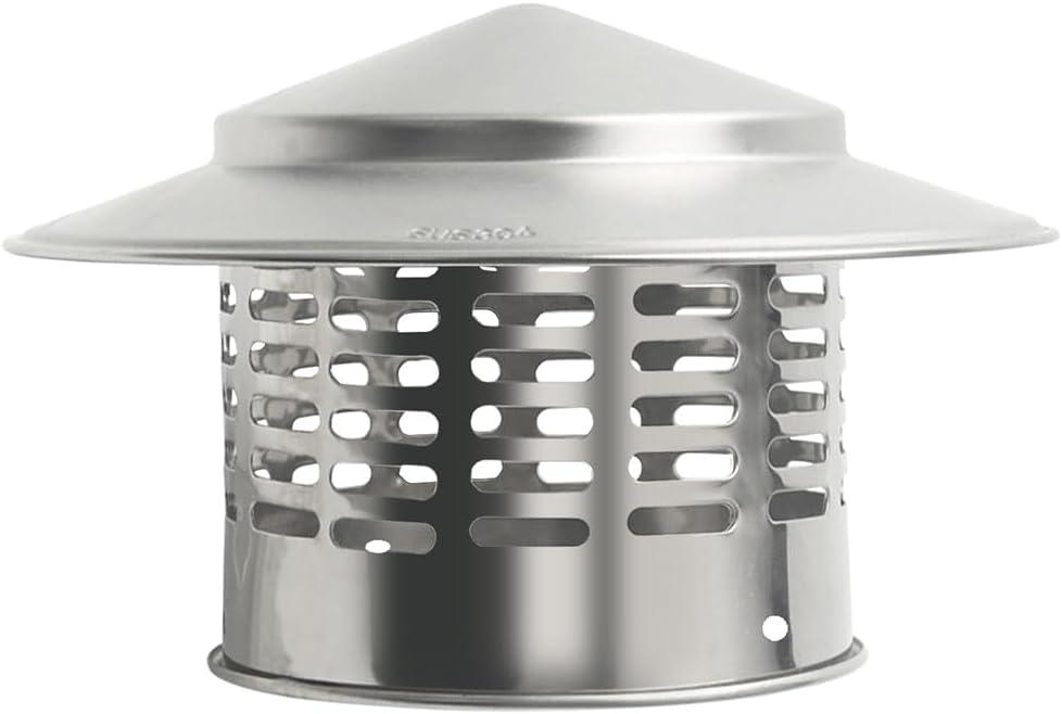 4" Round Chimney Caps, Tapered Top Chimney Cap with Screen, All Weather Chimney Caps Roof Top Round Roof Vent, Perfectly Insulated Roof Vent Caps Vent Caps