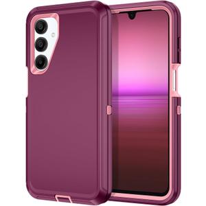 I-HONVA for Samsung Galaxy A16 5G Case Shockproof Dust/Drop Proof 3-Layer Full Body Protection [Without Screen Protector] Rugged Heavy Duty Cover Case for Galaxy A16 5G,Purple/Pink