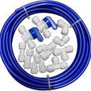 Malida 1/4 inch O.D. Length 32.8ft(10 meters) RO Water Tubing, Hose Pipe for RO Water purifiers System,+ 1/4 O.D quick connector 10pcs