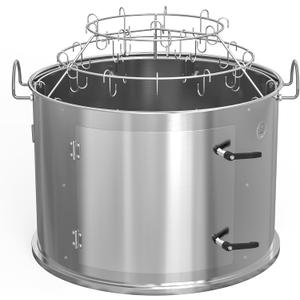 Stainless Steel Grill Cooking Smoking Attachment, Charcoal, Rib Hanging System for Weber 22 inch Kettle Grills - Turns Your Kettle into Smoker