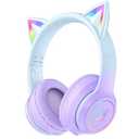 ONITOON Cat Ear Bluetooth Headphones with Micphone for Kids & Adults, LED Light Up Wireless HI-FI Sound Quality, Over-Ear Headphones with Volume Control for iPhone/iPad/Laptop/PC(55H Play Time)