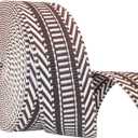 1.5 Inch Patterned Cotton Webbing Straps - 1 1/2 Inch 5 Yards Jacquard Fabric Ribbon Heavy Duty Straps for Bags Making,Harnesses,Backpack, Belts,Clothing,Sewing (T0179 Coffee)