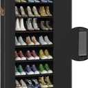 Shoe Rack with Cover, Tall Shoe Rack with Magnetic Closure Cover, 10 Tier Shoe Organizer Storage for 34-37 Pairs Shoes and Boots Large Capacity Shoe Cabinet for Closet, Entryway, Dorm, Garage
