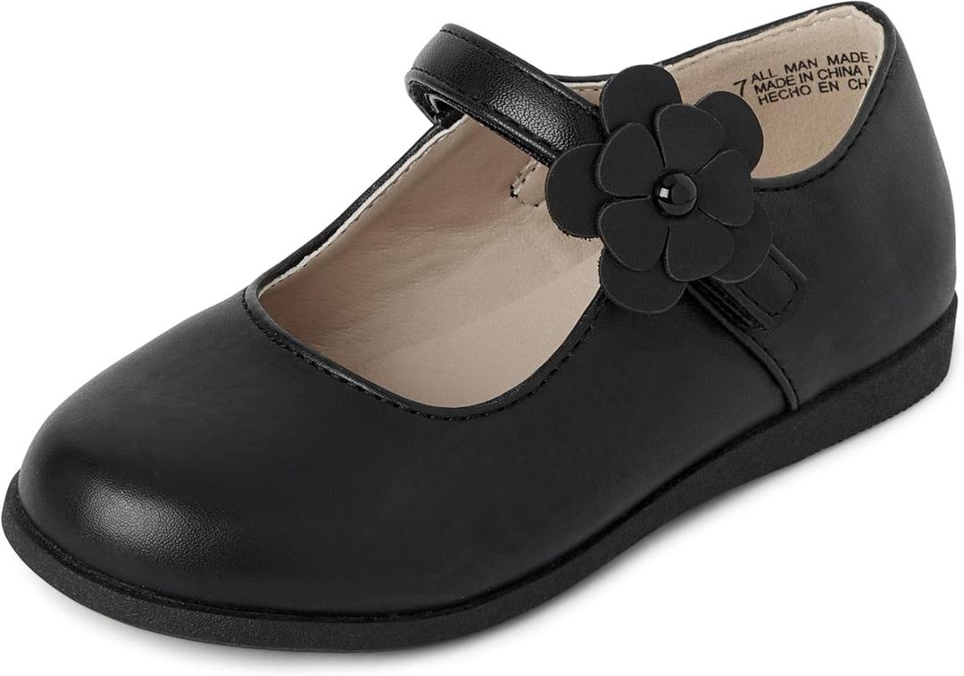 The Children'S Place Baby-Girls And Toddler Closed Toe Maryjane Flats (Black Flower)