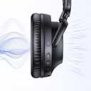 TAGRY Hybrid Active Noise Cancelling Headphones 100H Playtime Wireless Over Ear Bluetooth Headphone with Fast Charging Hi-Res Audio Comfort Earcups Headsets for Travel Home Office Phone PC Black