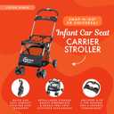 Baby Trend Snap N Go EX Polyester Lightweight Foldable Universal Single Infant Car Seat Carrier with 2 Cup Holder and Covered Compartment, Black