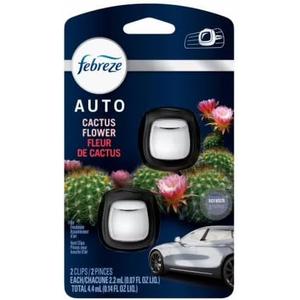 Febreze Vent Clip AUTO Car Air Freshener, Up to 40 Days, Odour Eliminator, Cactus Flower Scent, 2-CLIPS