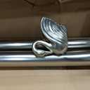 1-1/8 Inch Diameter Brushed Silver Curtain Rods with Swan Finial, 72-144'' Telescoping Single Curtain Rods for window width 68-140 inch, 1 pack