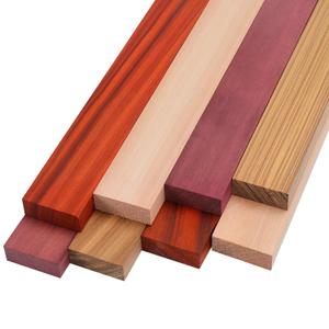 8 Pcs Purpleheart, Zebrawood, Padauk, Okoume Wood Exotic Wood Hardwood Lumber Board 3/4" x 2" x 16" Imported Exotic Hardwood Variety Pack for Craft of Woodworking Cutting Boards Processing