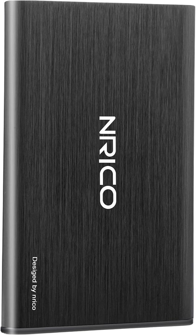 NRICO Ultra Slim 750GB Portable External Hard Drive USB3.0 HDD Storage Compatible for PC, Desktop, Laptop,Mac,PS4, Xbox one (Black, 750, GB)
