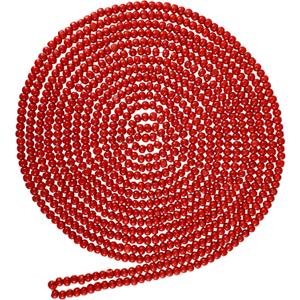 Boao 1 Piece Christmas Wooden Bead Garland 19.7 ft Round Farmhouse Vintage Wood Bead Garlands for Xmas Decoration Supplies (Burgundy)