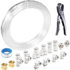 Pneumatic Tubing Clear Polyurethane PU Air Hose Pipe Tube Kit 16mm OD 12mm ID 10 Meter 32.8ft for Air Line or Fluid Transfer (16mm x 10M)