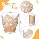 Nuenen 200 Pcs Wedding Tulip Cupcake Liners Bridal Shower Muffin Liners Baking Cups Greaseproof Paper Cupcake Wrappers Cups for Party Wedding Anniversaries Birthdays Supplies