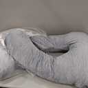 Momcozy Pregnancy Pillows for Sleeping, U Shaped Full Body Maternity Pillow with Removable Cover - Support for Back, Legs, Belly, HIPS for Pregnant Women, 57 Inch Pregnancy Pillow for Women, Grey