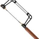 TOOLCOOL Coping Saw for Woodworking Aluminum Alloy Frame Hardwood Hex Handle Handsaw with 15T 18T 24T High Speed ​​Steel Saw Blades