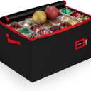 Christmas Ornament Storage Container with Dividers - Box Stores Up to 96 Ornaments, Zippered, Convenient, Adjustable, Large Organizer Bin to Protect Holiday Dcor, Fits Most Standard Size, Black