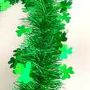 2 x St Patricks Day Decorations Garlands - 33 Ft Green Garland St Patricks Day Garland Atmosphere Setup Fine Clover Tinsel Hanging Twist Hanging Decorations for Party Holiday Supplies