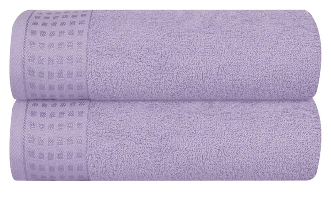 GLAMBURG 100% Cotton 2 Pack Oversized Bath Towel Set 28x55 Inches, Ultra Soft Highly Absorbant Compact Quickdry & Lightweight Large Bath Towels, Ideal for Gym Travel Camp Pool - Purple