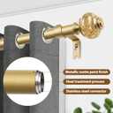 Curtain Rods 32 to 58 Inches (2.6-4.8ft), USFOOK 7/8 Inch Telescoping Splicing Drapery Rods for Windows 20 to 54 Inch, Decorative Curtain Rod for Home Decor with Luxury Gold Translucent Finials