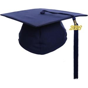 Newrara Graduation Unisex Matte Adult Graduation Cap with Tassel (Blue)