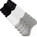 IDEGG No Show Socks Womens and Men Low Cut Ankle Short Anti-slid Athletic Running Novelty Casual Invisible Liner Socks,  A_6 Pairs(2 Black, 2 Gray, 2 White)