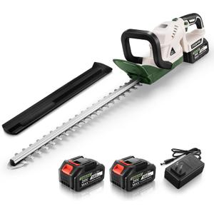 20" Hedge Trimmer Cordless,Electric Bush Trimmer with 2 Pack Rechargeable Batteries,Lightweight Hedge Trimmers,3000RPM 180Rotatable Head,3/4" Blade Gap