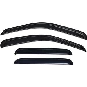 Lightronic WV94953 Outside-Mount Side Window Visor Deflector Vent Rain Guard, Dark Smoke, 4-Pieces Set, Fits 1999-2016 Ford F-250 Super-Duty & F-350 Super-Duty with SuperCrew Cab