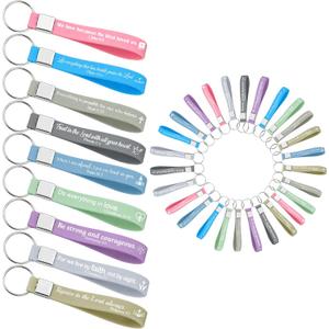 cufieovh Christian Gifts for Women Faith 36 PCS Silicone Christian Keychains Bulk Cross Religious Gifts for Church Catholic Gift for Godparents Godchild Bible Gift for Baptism Communion Confirmation