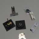 Malimali Pocket Door Lock with Key, Matte Black Pocket Door Hardware Square Door Lock for Privacy Sliding Door Bifold Door Locks Pocket Door Pull Handles Replacement Hardware