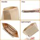 OPPOSHE Purse Organizer Insert for Longchamp Le Pliage, Premium Felt Long Champ Bag Handbag Women, Tote Organizer Insert with 9 Compartments (Large, Beige)