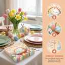3 x ibohr 50Pcs Easter Paper Napkins, Cute Bunny & Eggs Disposable Decorative Cocktail Napkins for Elegant Easter Party Supplies, Spring Table Decorations