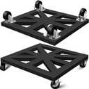 Plant Caddy with Wheels, 16'' 2 Pack Metal Rolling Plant Stand Square Plant Dolly with Iron Lockable Casters Heavy Duty Pot Mover Rollers, Holds up 400 Lbs Planter
