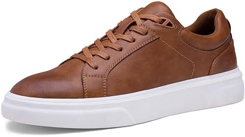 Vostey Men's Casual Shoes Fashion Sneakers Mens Sneakers Breathable Business Sneakers for Men (BMY5012 Brown 10.5)
