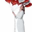 3 x 30 pcs Heart Balloons 18" Foil Love Balloons Mylar Balloons heart balloons for Valentines Day Propose Marriage Wedding Anniversary Backdrop Birthday Party Supplies (Red+Silver)