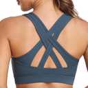 Sports Bras for Women High Support, Molded Cup High Impact Criss Cross Back Workout Yoga Bra No Removable Padded Bra (Blue, M)