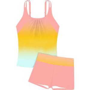 RAISEVERN Girls Swimsuit 2 Piece Bathing Suits for Teens Cute Summer Tankini Short for Size 11-12